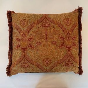 Designer fabric throw pillow NWOT